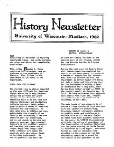 History Newsletter 1982