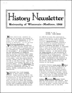 History Newsletter 1985