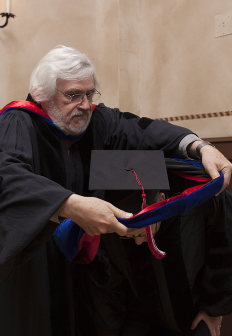 William Reese hooding Jed Woodworth