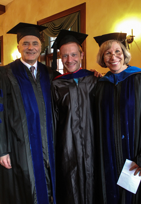 John Boonstra with Professors Laird boswell and Mary Louise Roberts