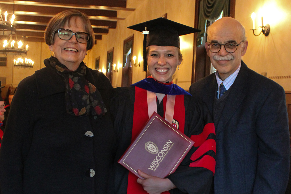 Bridget Werner with Professor Emeriti Florencia Mallon and Steven Stern