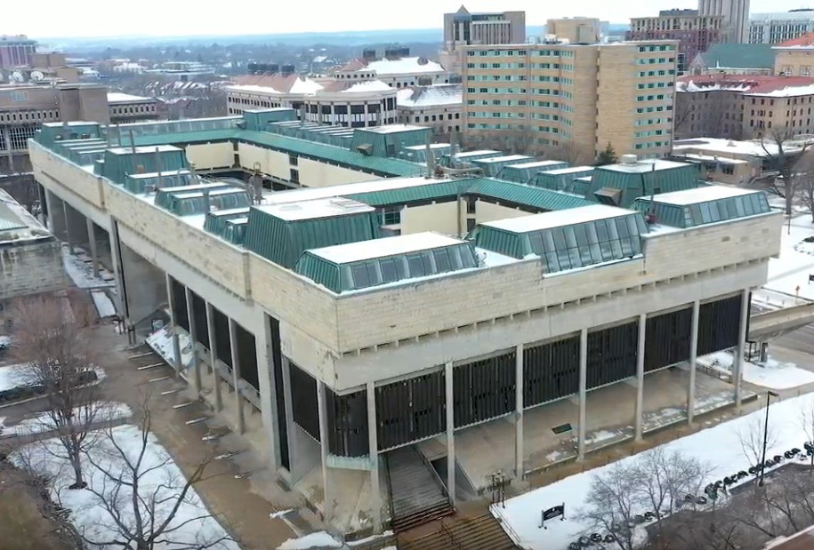 Mosse Humanies Building arial view