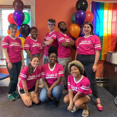Students participating in a LGBTQ student organization