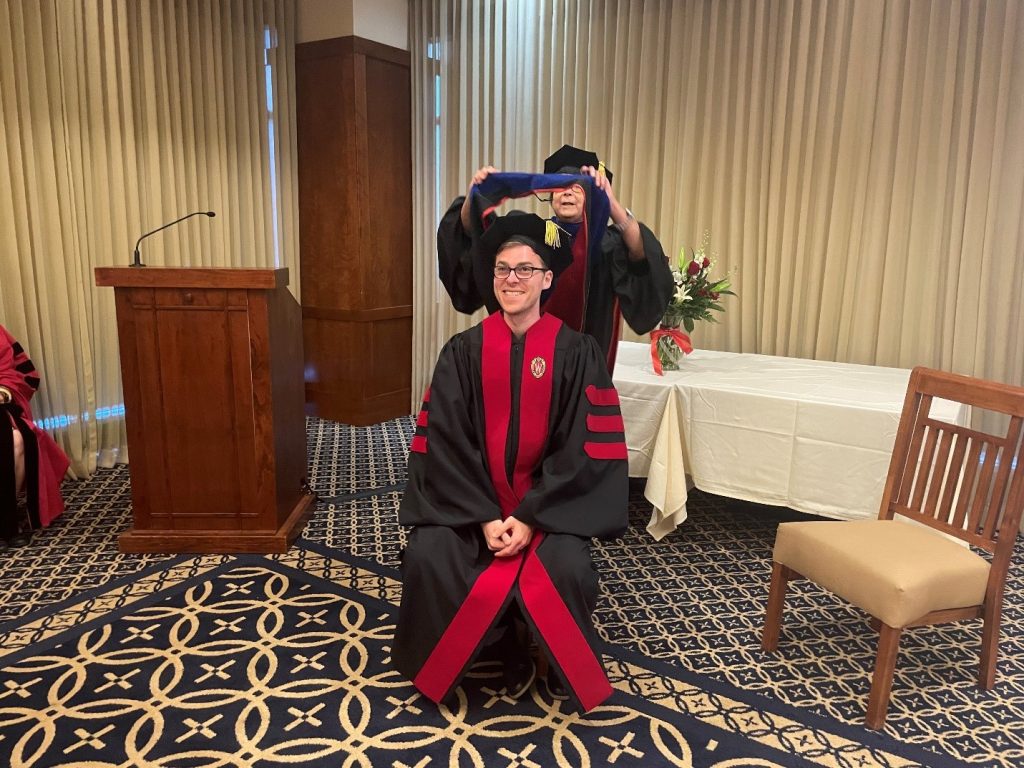 Pictured: Travis A. Weisse, PhD with Professor Susan E. Lederer