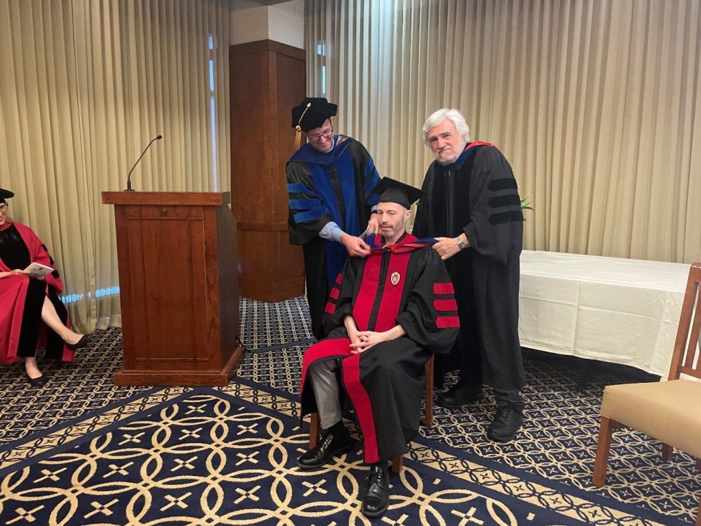 Pictured: Keith M. McNamara, PhD with Professors Adam Nelson and William Reese