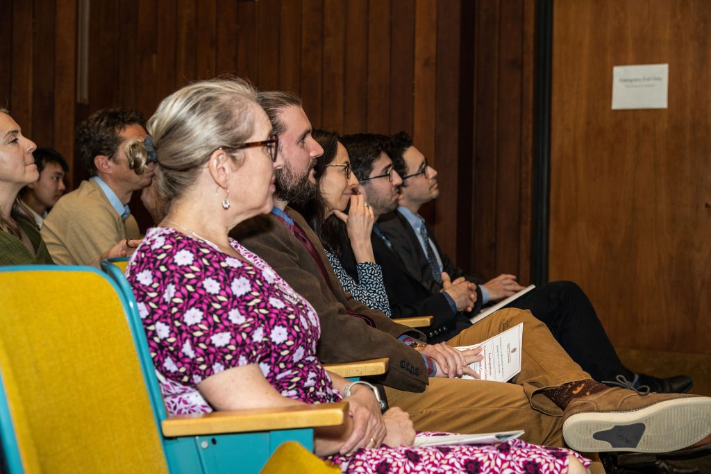 History faculty listen to the commencement address by Professor Mary Lou Roberts.