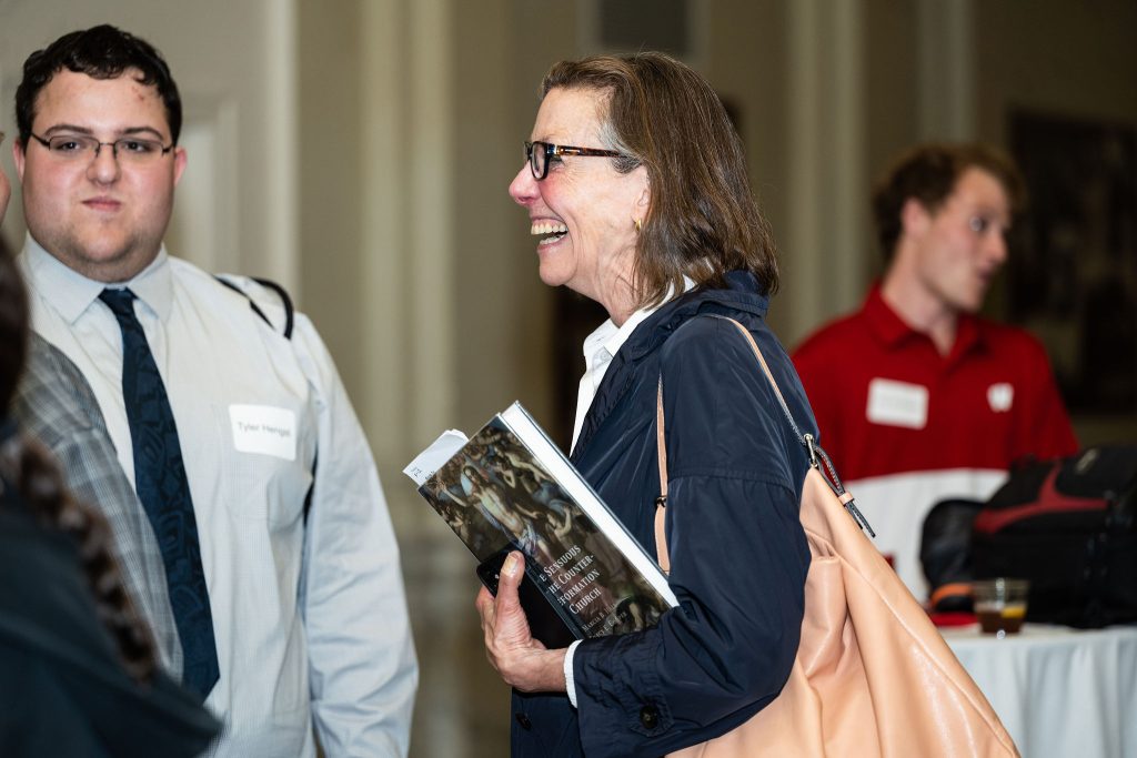 Professor Lee Wandel celebrates commencement with one of her senior thesis advisees.