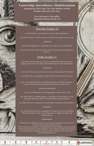 Event Poster: Censorship, Surveillance, Disinformation