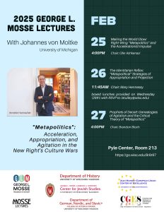 Event Poster: 2025 George L. Mosse Lectures with Johannes von Moltke