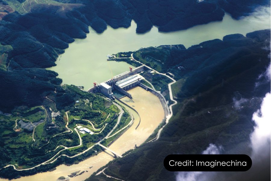 Event graphic: BioCultural Diversity and Agency in the Anthropocene: Dams and Precarity along the Mekong - Prasenjit Duara (dam on Mekong river, credit Imaginechina)
