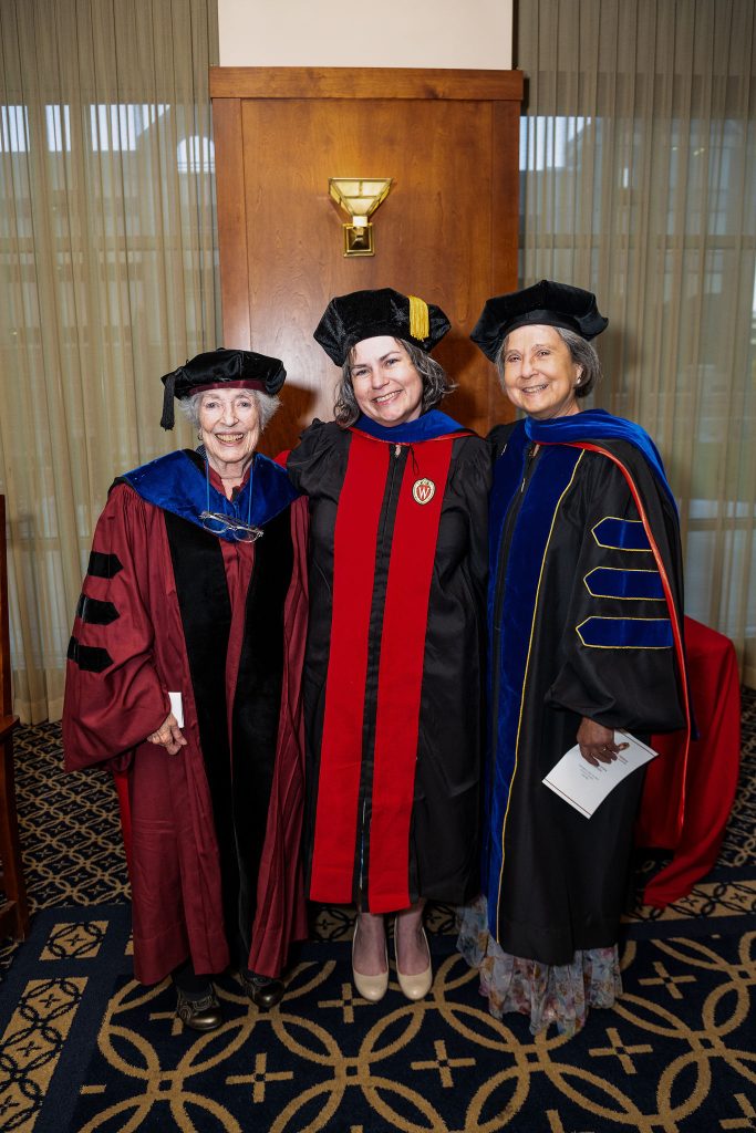 Bridget D. Collins, HSMT PhD, with Prof. Emeritus Judith Leavitt and Prof. Susan Lederer (History of Science, Medicine, and Technology)