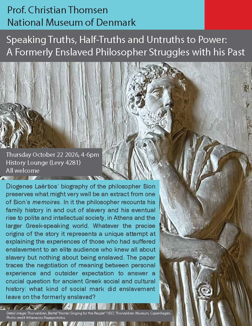 Event flyer for event on October 22 with Prof. Christian Thomsen.